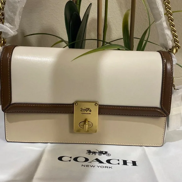 Coach Hutton Colorblock Leather Shoulder Bag - Picture 12 of 13